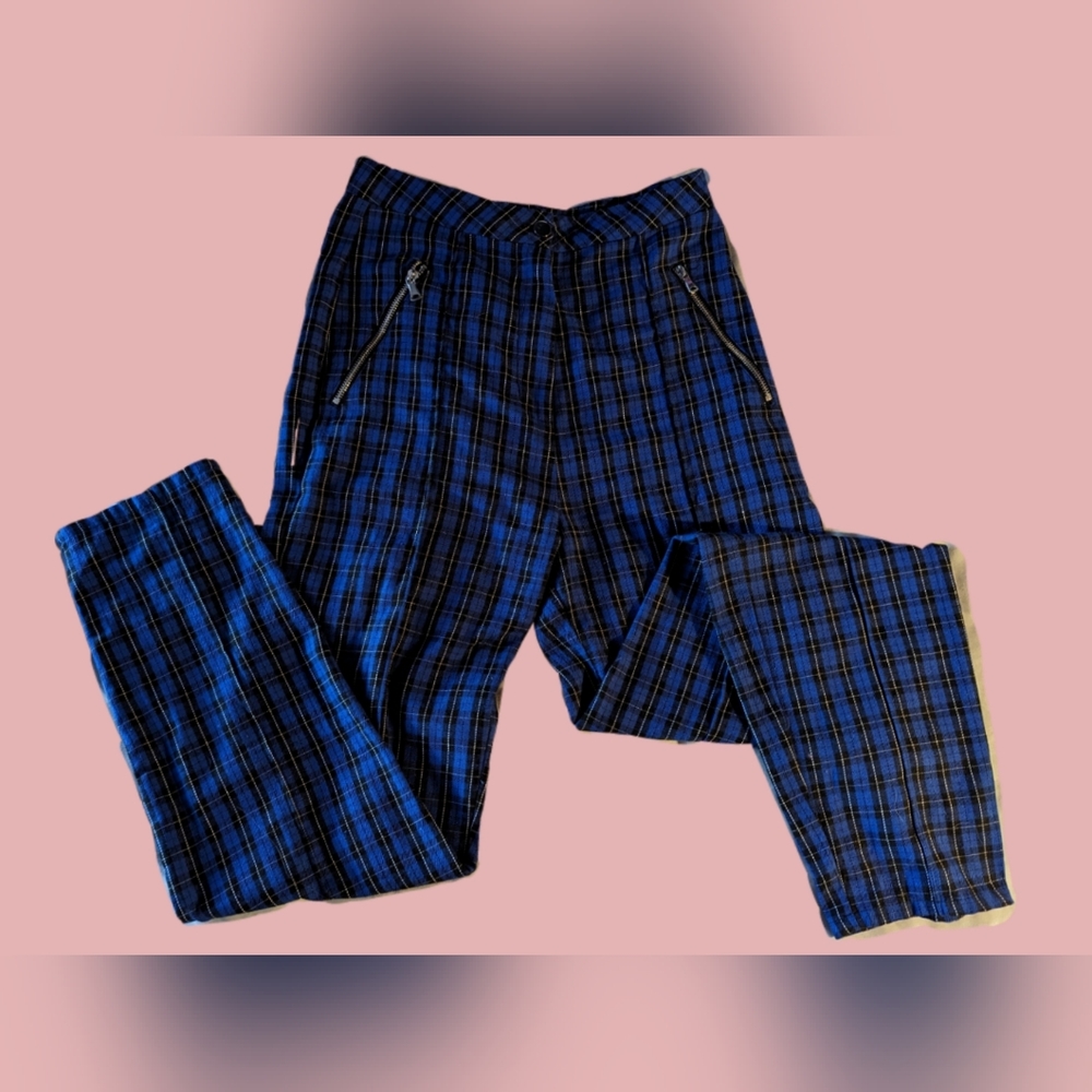Tiger Mist Size M Blue Plaid Pants